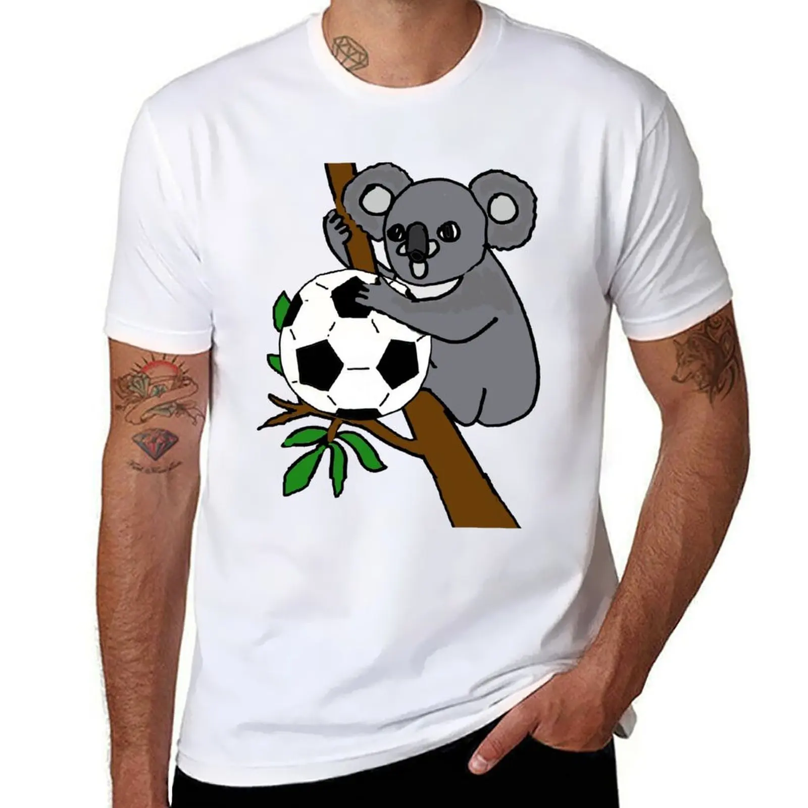 

shirt t luxury cotton 100% brand Cool luxury man Football Bear t shirt men Koala T-Shirt playing