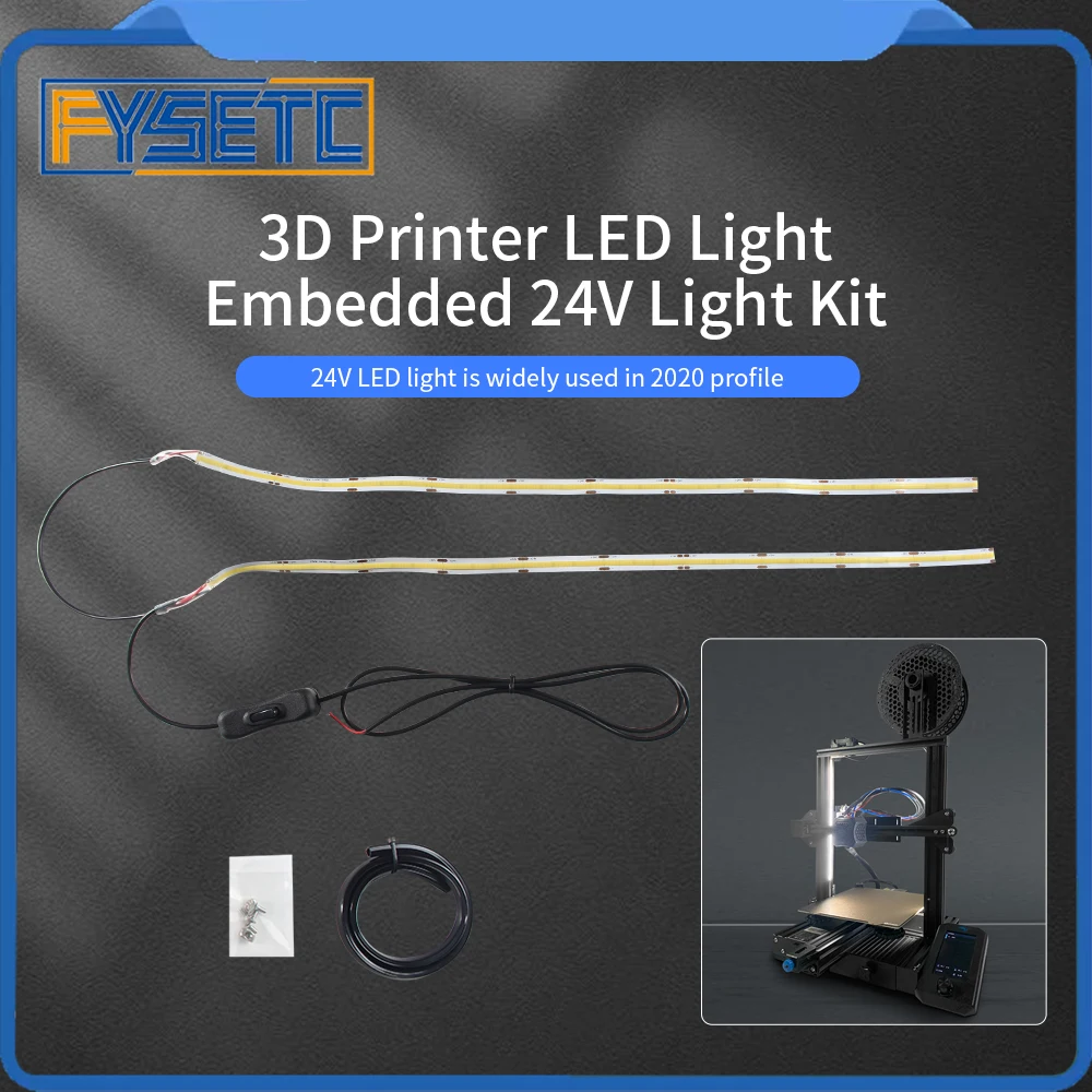 

FYSETC 3D Printer LED Light 24V Dual Sides Embedded Lights for ENDER-3/ENDER-3 PRO/ENDER-3 V2/Elegoo Neptune 3/2020 Profile