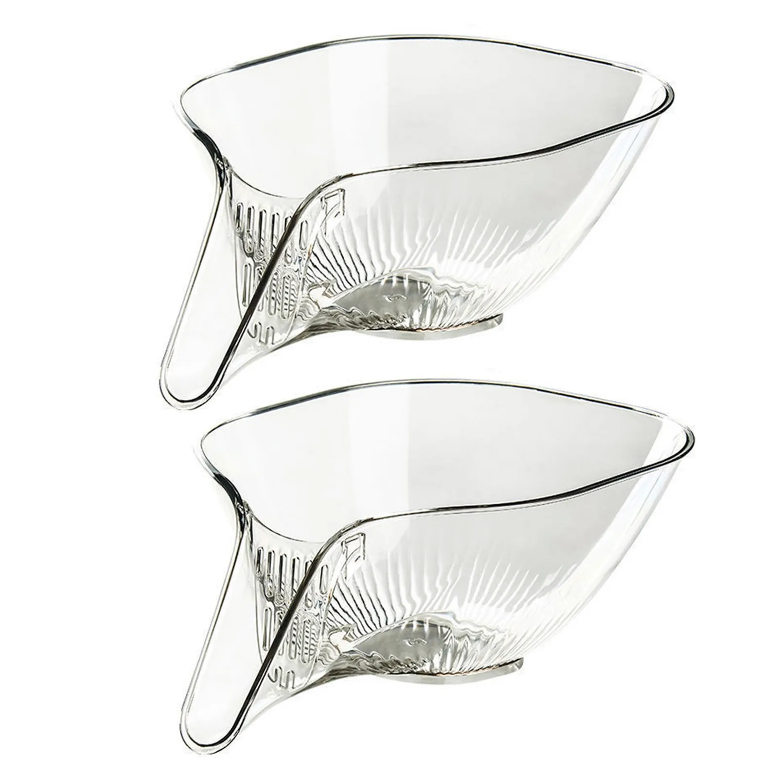 

2pcs Kitchen Transparent Drain Basket Vegetable Fruit Washing Filter Strainer Drainer Bowl Rice Sieve Colander Cleaning Tool