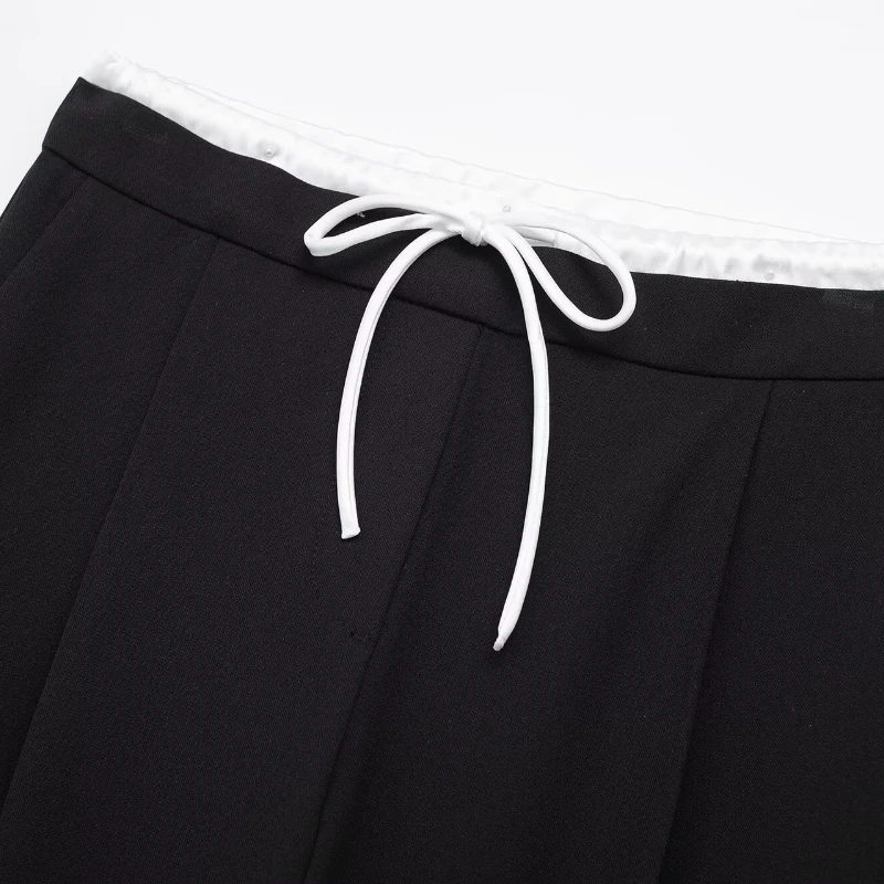 Pantalon élastique à taille Double couche pour femmes, Design avec cordon de serrage, ample et fin, automne, nouveau, 2026