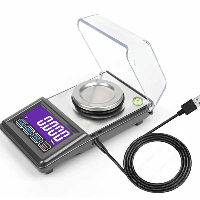 0.001g Electronic Touch Jewelry Carat Scale 50g 30G 20g LCD Gem Diamond USB Digital Scales Count Pocket Weight Balance Backlight
