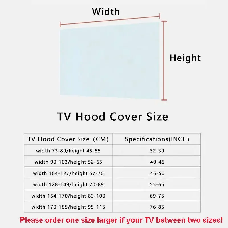 Funda Protectora para TV LCD, Cubierta Antipolvo de Color Sólido, Funda Decorativa Elástica para Televisor, Universal para TV de 32/42/46/55/69/76/85 Pulgadas