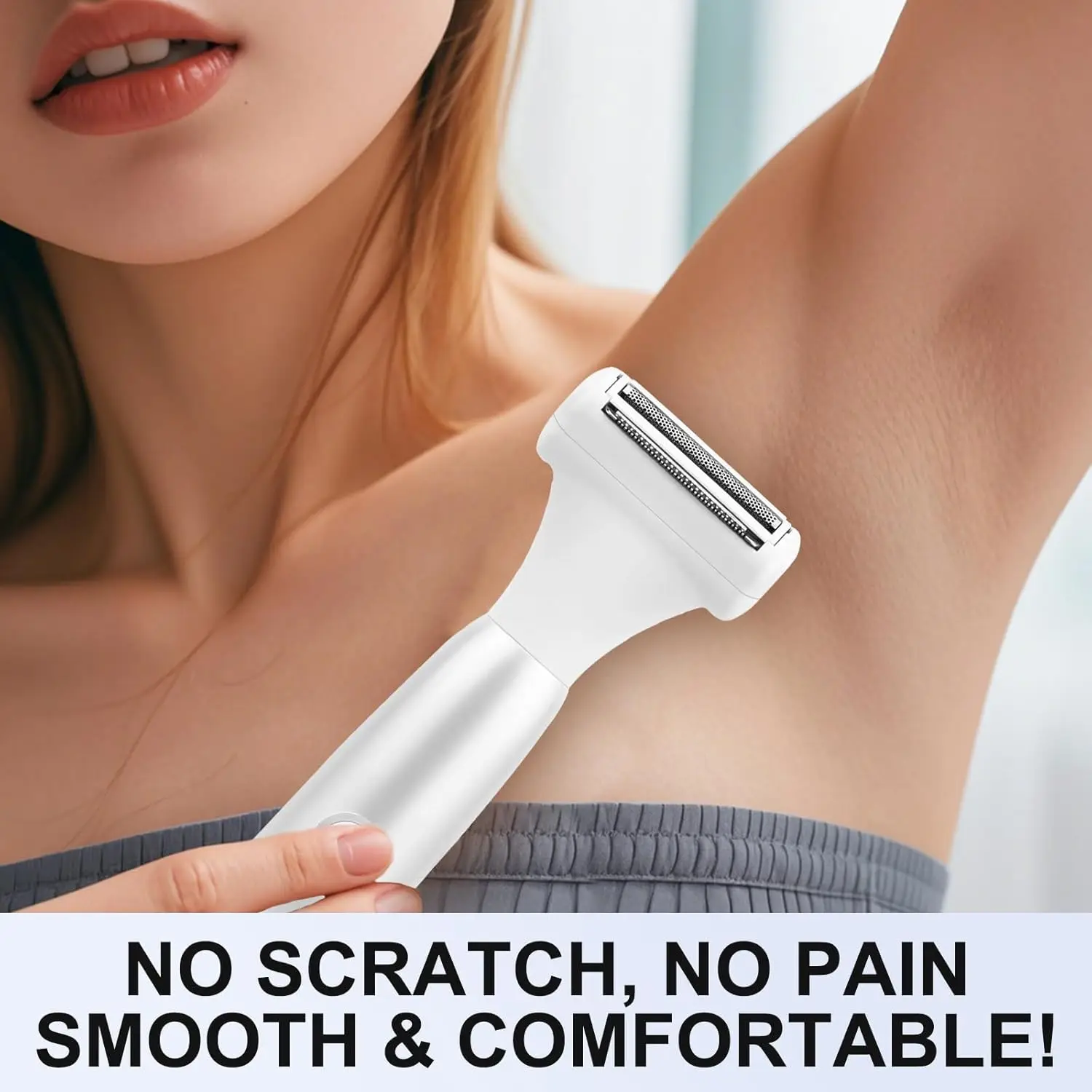 ماكينة تشذيب بيكيني 5 في 1 للنساء - ماكينة حلاقة كهربائية للنساء، مزيل للوجه والأنف والحواجب والذراع والساق والعانة والإبط