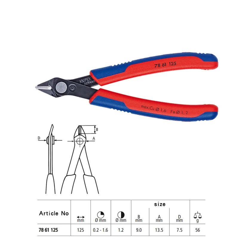 Knipex 7861125 MiNi Pliers Wire Cutters Electronic Super Knips  Cutting Pliers Sharp Cutting Edges