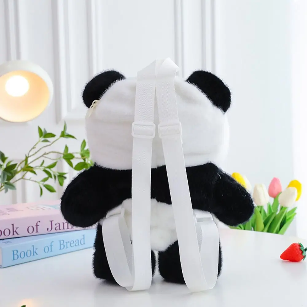 Casual Stuffed Animals Panda Backpack Plush Toy Fluffy Plush Shoulder Bag Cute Cartoon Soft Schoolbags Coin Purse