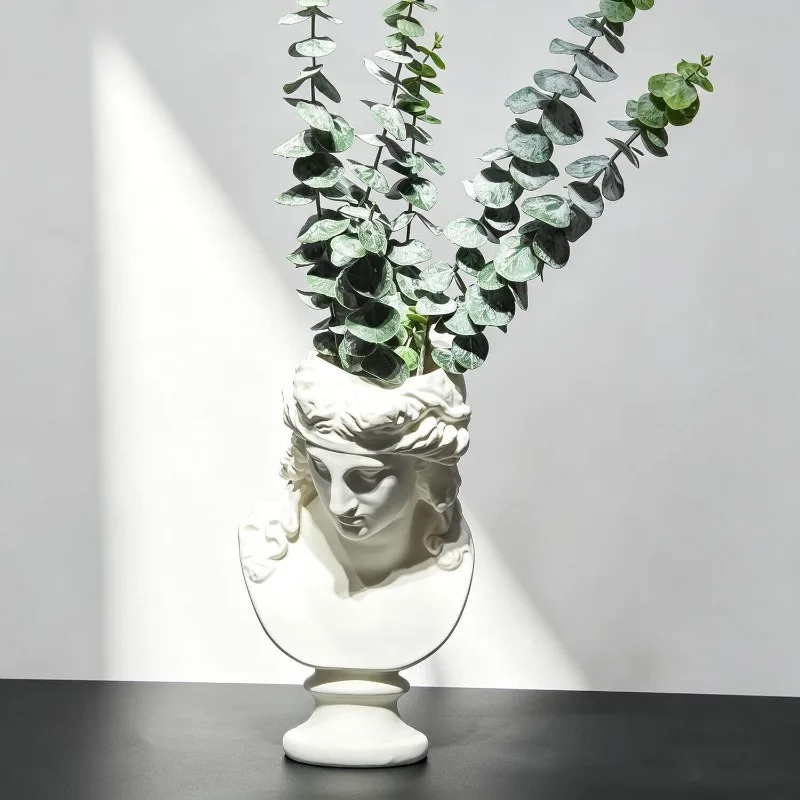 French retro Muse avatar flower device, resin craft portrait ornament, mid-to-high-end home soft decoration flower pot