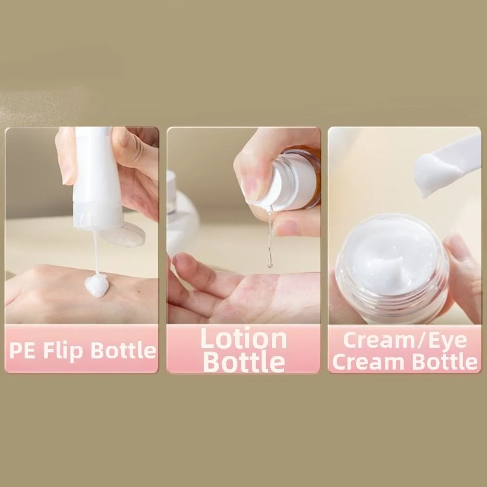 Transparent Travel Refillable Bottles Set Leak Proof Reusable Shampoo Empty Container Portable Labels Liquid Dispenser Bottle