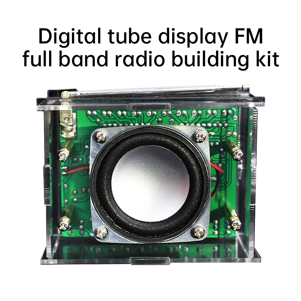 87-108MHZ FM Radio Kit Flashing Lights Soldering Practice DIY Radio Kits LCD Display FM 87-108MHz Digital Radio Kit for Learning