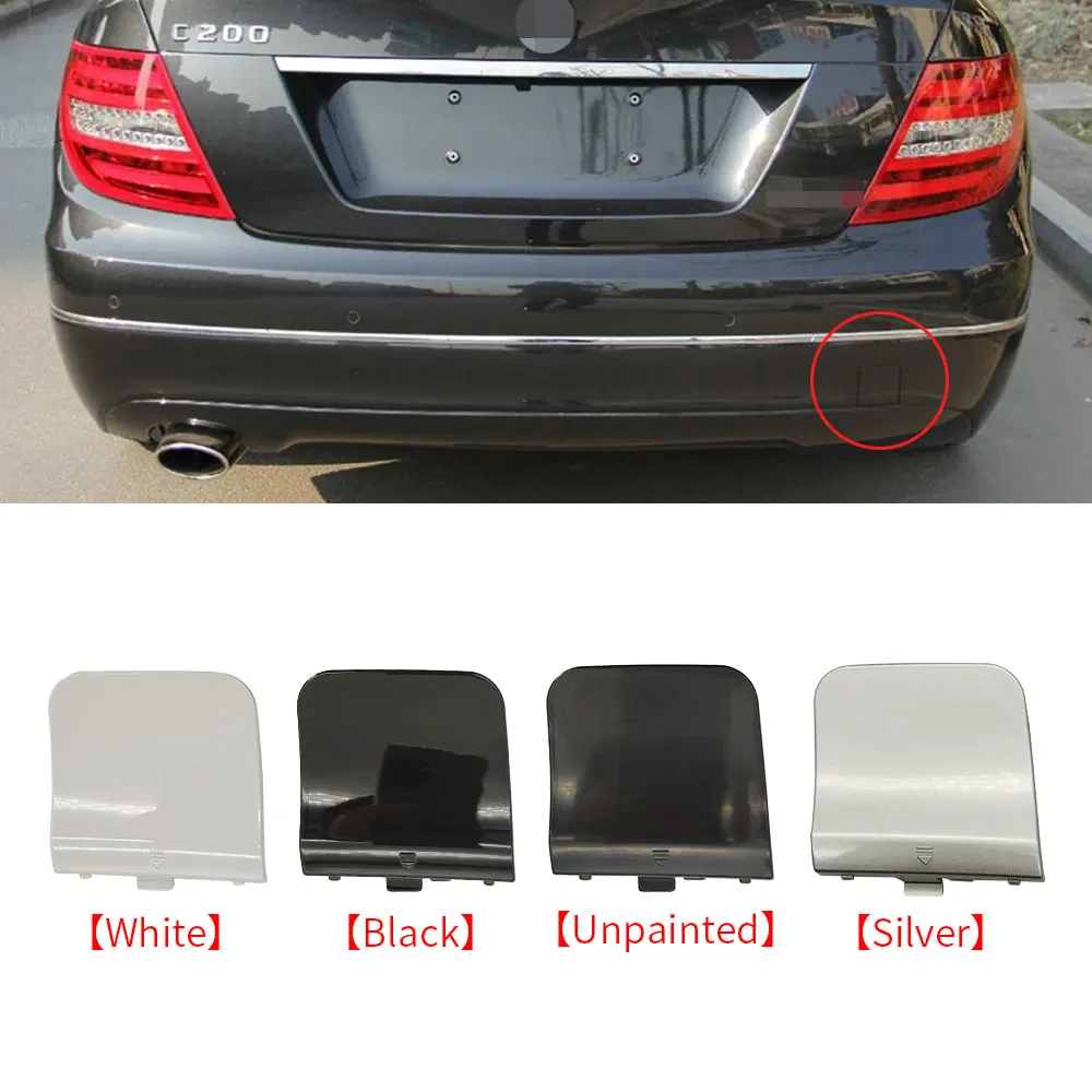 For Mercedes W204 Black Car Rear Tow Cover Bumper Tow Eye Cap Cover For Benz C180 C200 C250 C260 C300 204885623 2011-2014