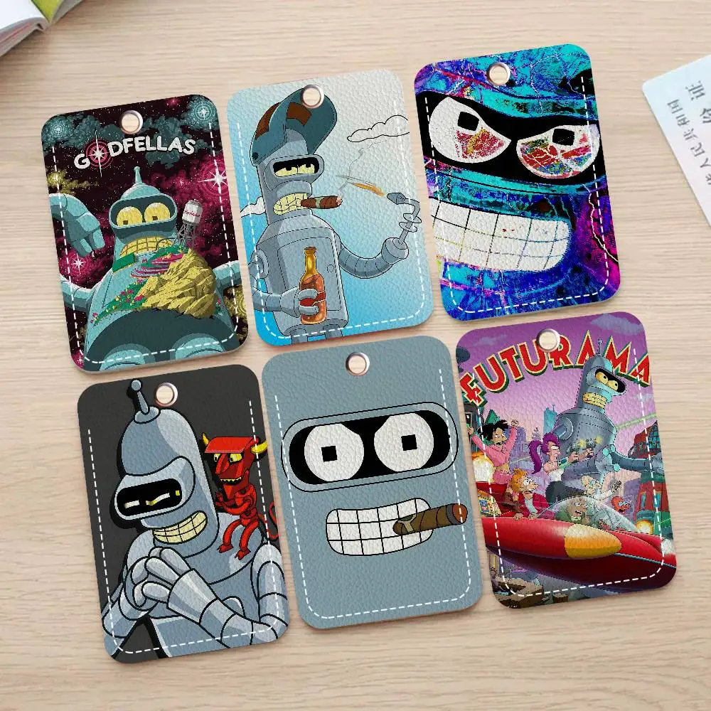 Porta-Cartões Personalizado do Anime F-Futurama, Adequado para Cartão Bancário, Cartão de Metrô, Cartão de Ônibus, Estojo para Cartões, Porta-Badges, Chaveiro