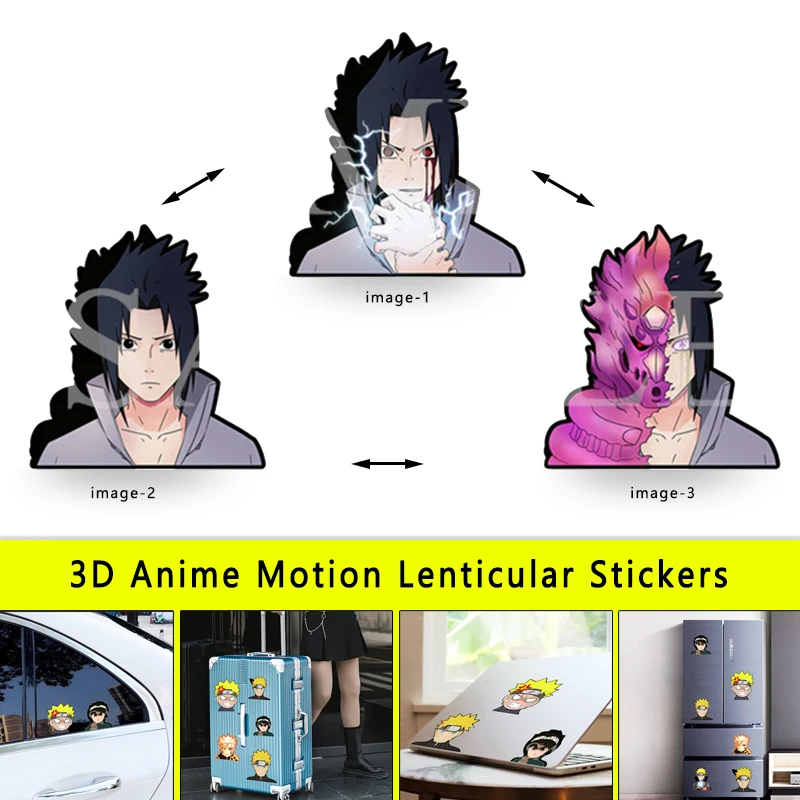 NARUTO Sasuke Susanoo Sticker Anime 3D Motion Sticker Waterproof Decals Laptop Refrigerator Sticker Kids Toy Gift