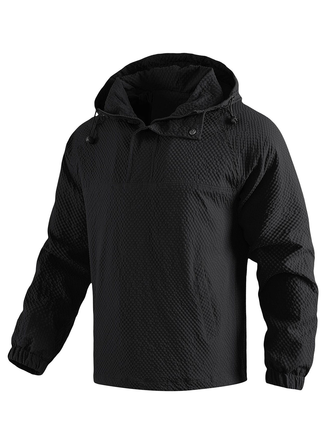 

New Loose Couple Bubble Fabric Casual Hooded Jacket Man Thin Outdoor Sports Running Coat Autumn New Pullover Jackets For Men