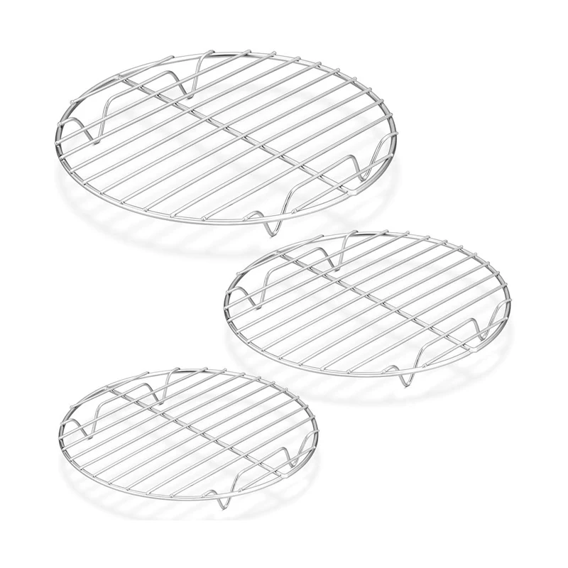 20-25cm Stainless Steel Steamer Rack Round Cooking Rack Baking Cooling Steaming Grilling Rack Cookware Kitchen Accessories