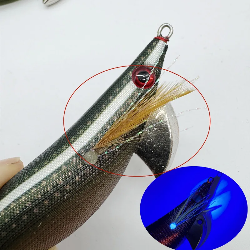 1/8 قطعة 3.0 #   الصيد على شكل سمكة تهزهز الطعم Egi الأخطبوط القماش الخفيف الصيد إغراء الروبيان الطعم اليابان الحبار إغراء القفز إغراء الصيد البحري