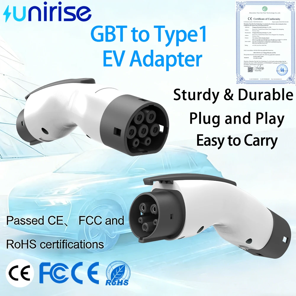 Unirise GBT to type1 EV adapter connector 32A 7kw 250V AC Charger Converter For GB/T Charging Gun to J1772 car charging Adaptor - view 4