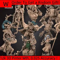 Miniature Resin Model Drow Elf Dark Night Druid, Ranger, Thief, Warrior Dnd Board Game Battle Unpainted