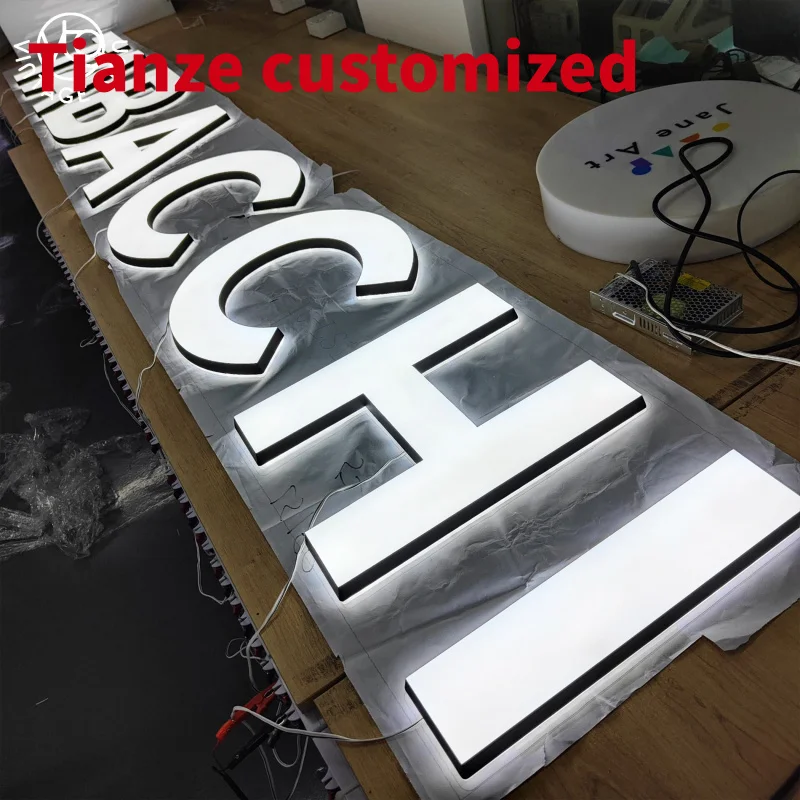 (customized)Front Lit Signage Sale Custom Outdoor Lighted Letter Signs Business 3d Backlit Light Sign Led Letters