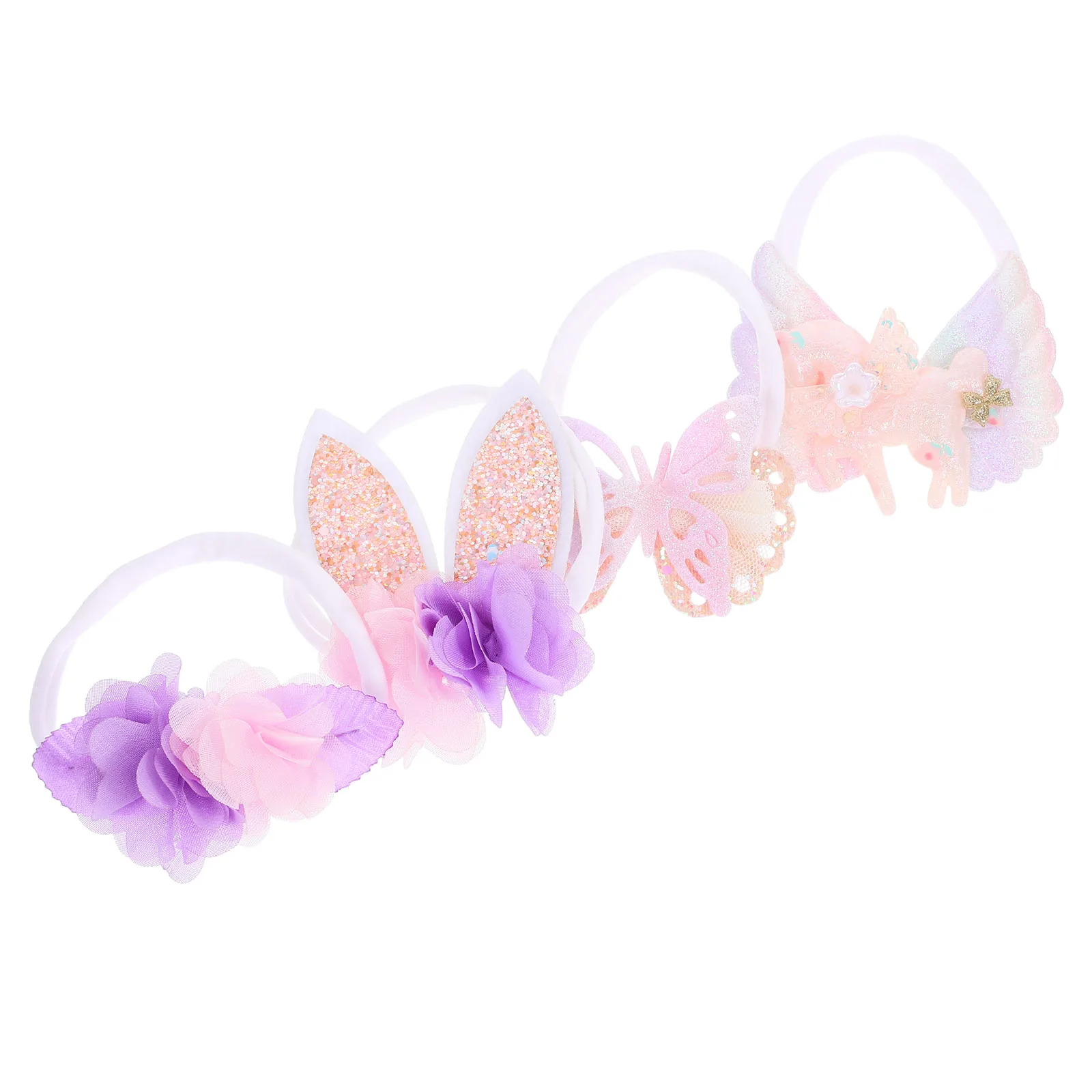 1 set 1 set fascia per orecchie da coniglio pasquale ala di unicorno accessori per capelli farfalla per donne ragazze decorative leggere e confortevoli
