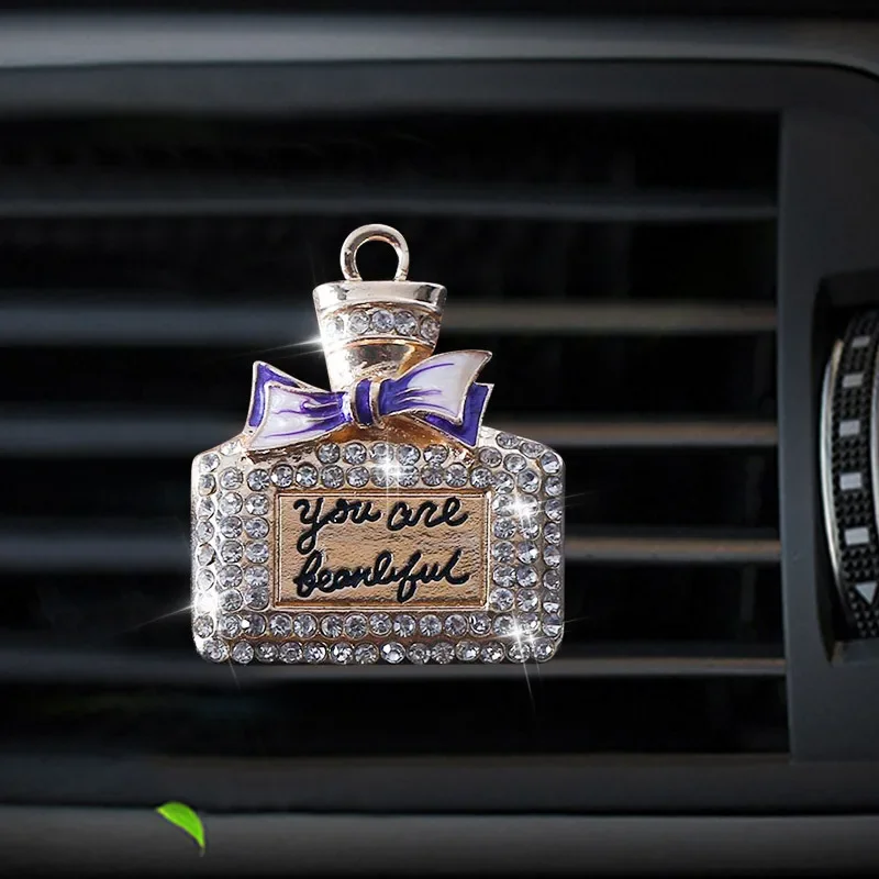 

Inlay Water Drill Bowknot Perfume Bottle Car Air Conditioning Outlet Perfume Car Perfume Car Interior Accessories Car Fragrance