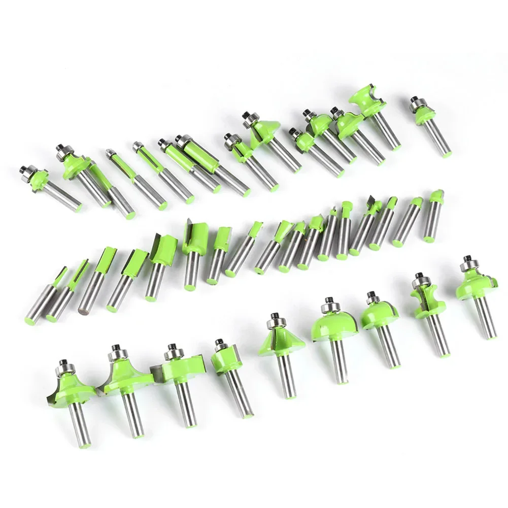 Woodworking Router Bit Set 40 Pieces with Multiple Shank Sizes for Compatibility with Various Electric Routers