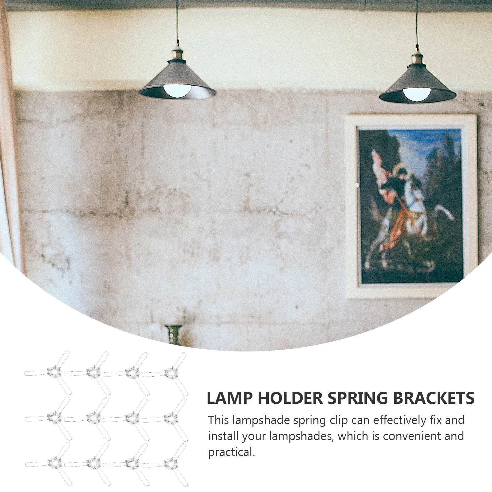 

12pcs Spring Brackets Metal Fixing Clips Holder Lighting Accessories Lampshade Spring Brackets Lamp Supplies Wear Resistant