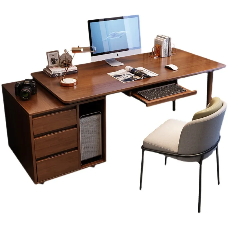 

Nordic, solid wood, desk, simple, modern, office, integrated table, home, bedroom