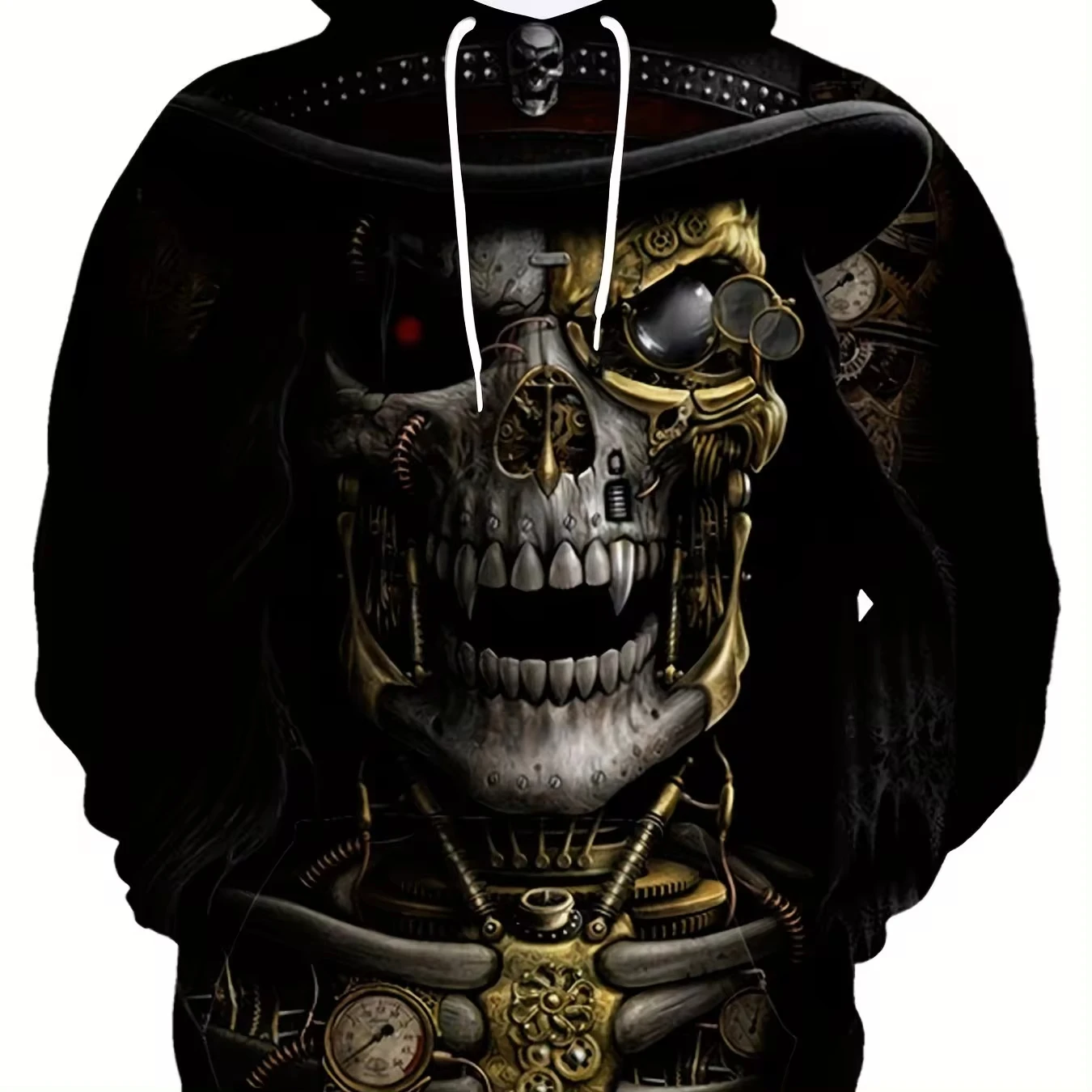 Mens Ghastly SkullStyle Halloween Hoodie 3d Print Men Loose Winter Sweatshirt Hoodies Men's Retro Hooded Sweatshirt Men Clothing
