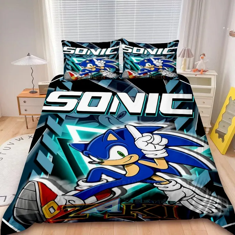 2/3pcs Sonic Duvet Cover Kids Bedding Set Comforter Cover Set for