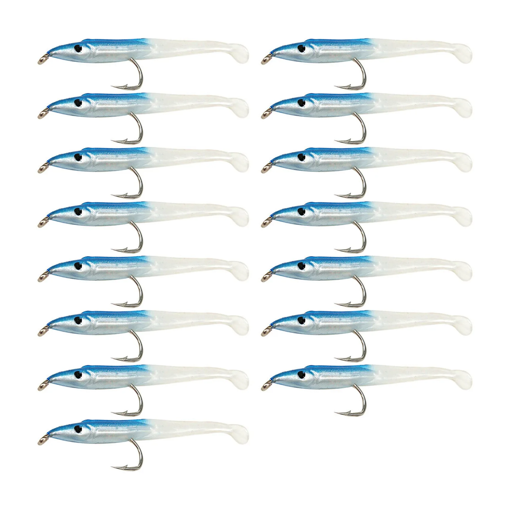 SUNMILE Fake Fishing Lure with Hook Eel Bait 5cm/0.6G T 15Pcs Blue