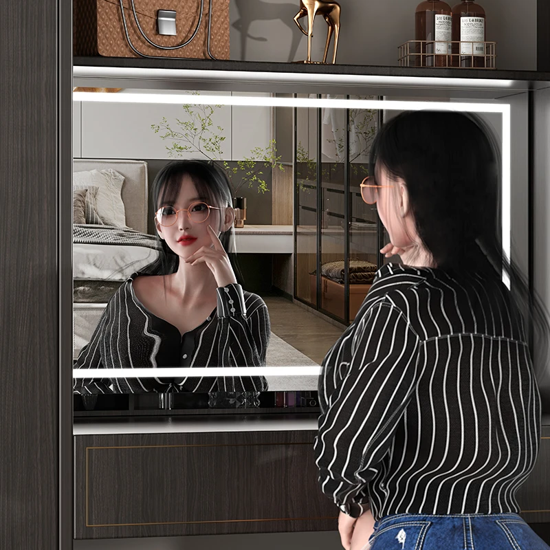 New Makeup Mirror Dressing Table  With Lights Vanity Mirror With Lights and Storage Electric Lifting Vanity Mirror