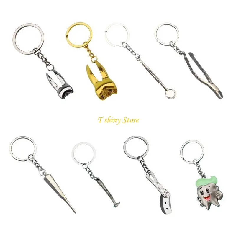 N58F Portable Sturdy Zinc Alloy Tooth Model Keychain Great for Dental Exhibitions and Health Advocates Daily Casual Use