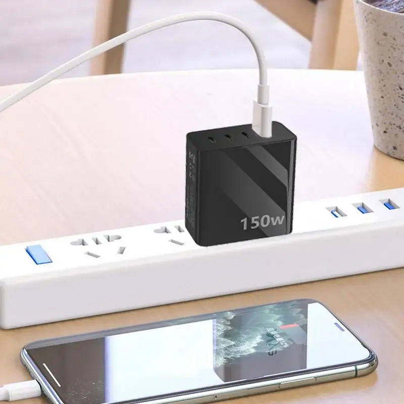 USB C Wall Charger 4-Port Powerful 150W GaN Charger Block QC5.0 USB C Charging Hub For High-speed Charging Safety Fast Charger