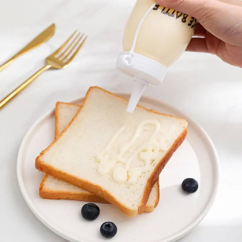 350/650 مللي زجاجات ضغط بلاستيكية موزع بهارات الكاتشب صلصة الخردل وزجاجة توابل أواني المطبخ