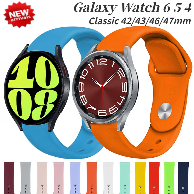 

20mm 22mm Silicone Strap For Samsung Galaxy Watch 6/5/4 40mm 44mm 5 Pro Bracelet Wristband Belt Watch 6 4 Classic 47mm 43mm band