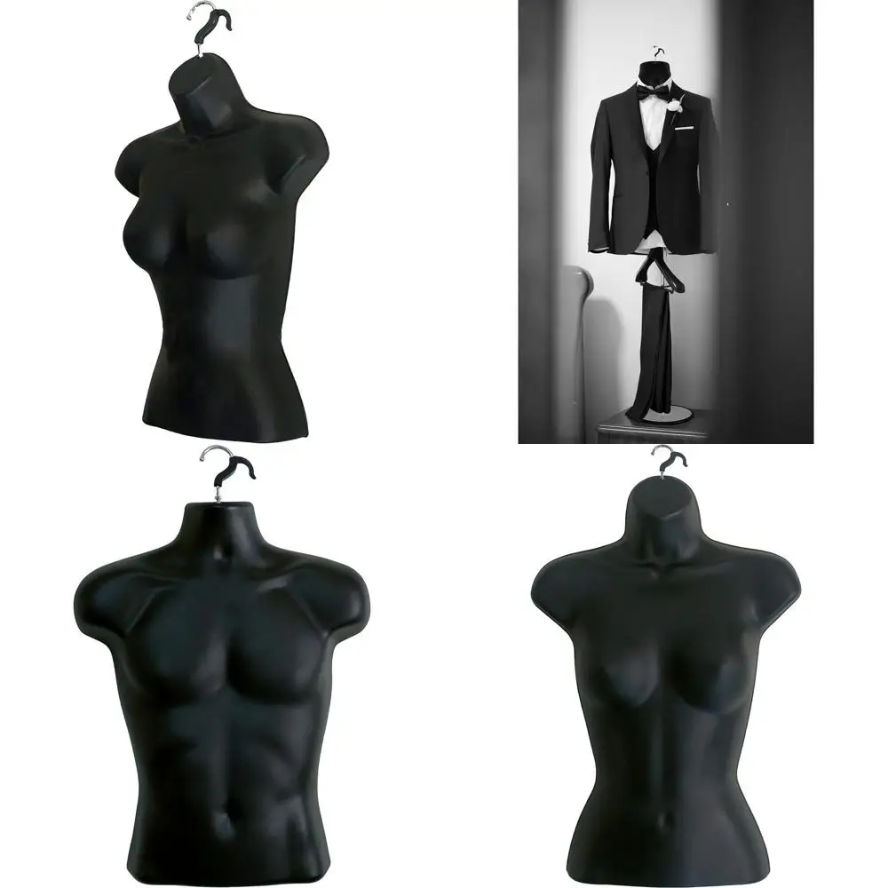 

Черные мужские и женские манекены, литье под давлением, округлый силуэт, с крючком для подвешивания, размеры S-M (набор из 5 штук)