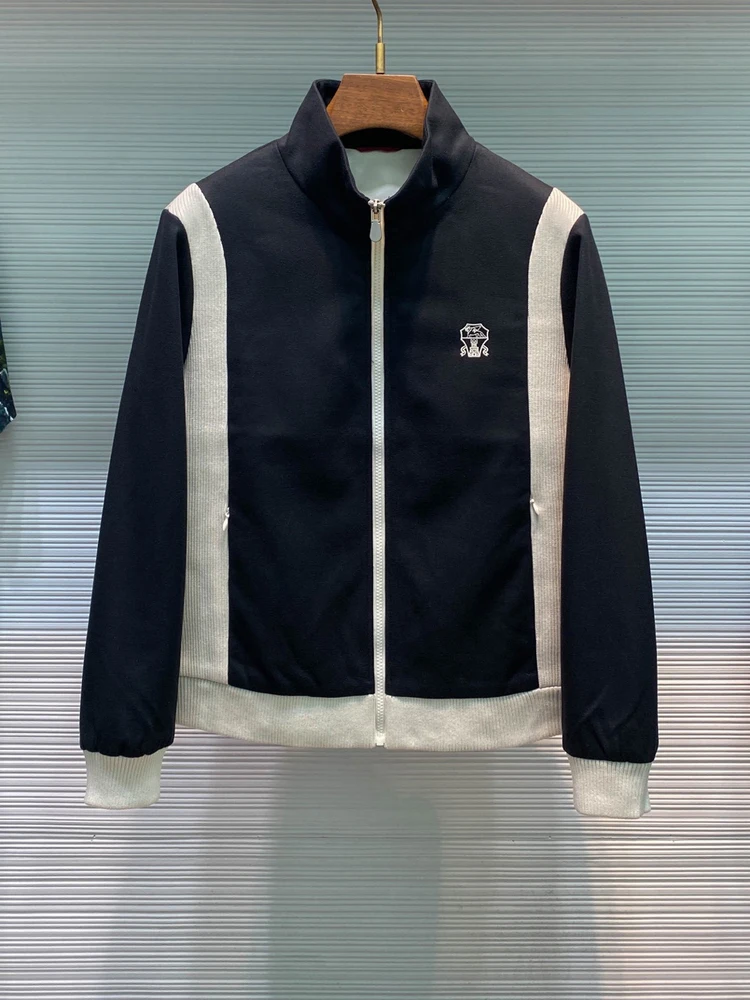 

Мужская трикотажная блузка с надписью Bae Jaet, цветная блузка из хлопка и лайкры, повседневная дышащая длинная застежка-молния свека