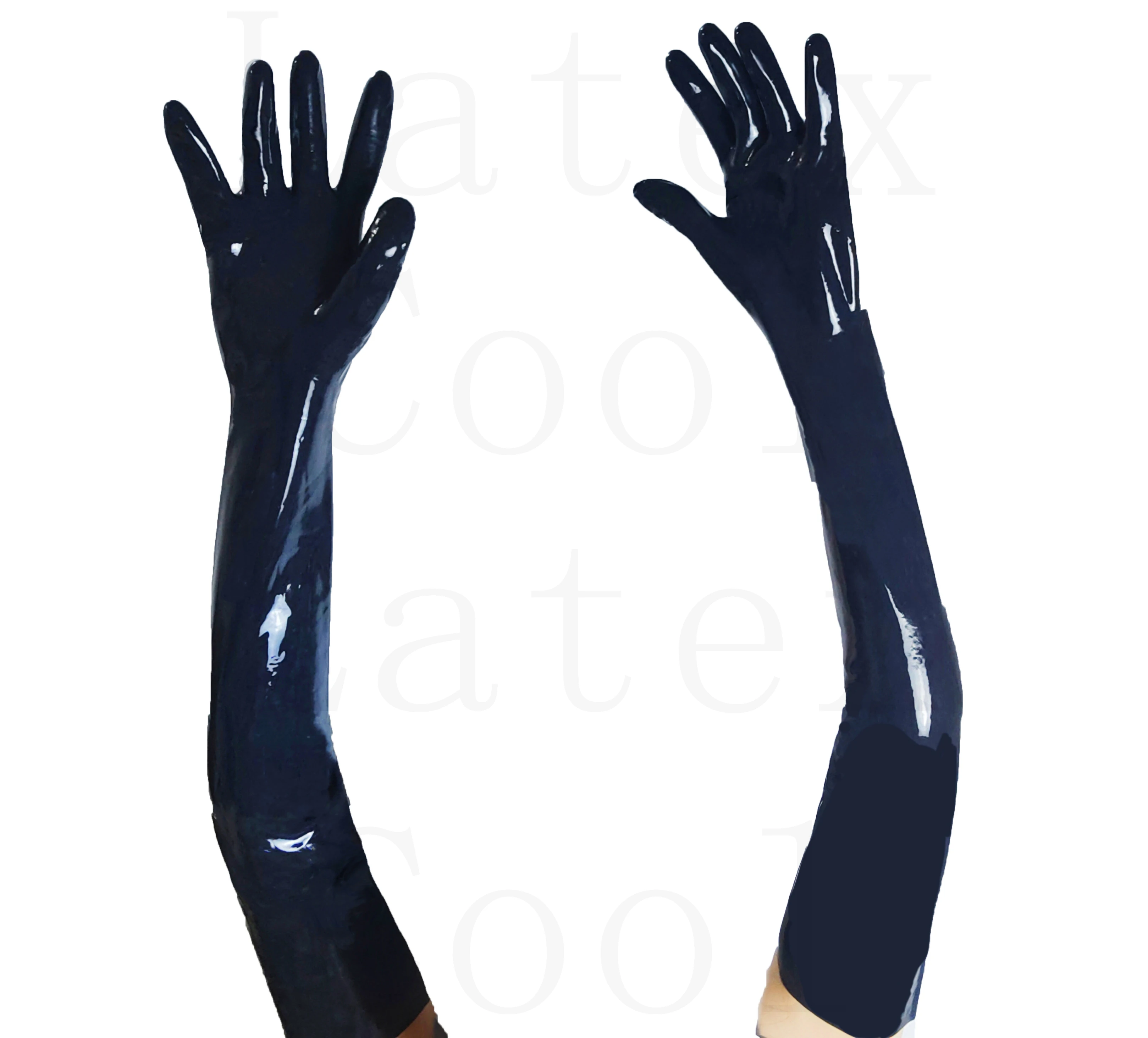 

rubber Gummi 100% Latex black long gloves over the elbow Size S-XL 0.4mm