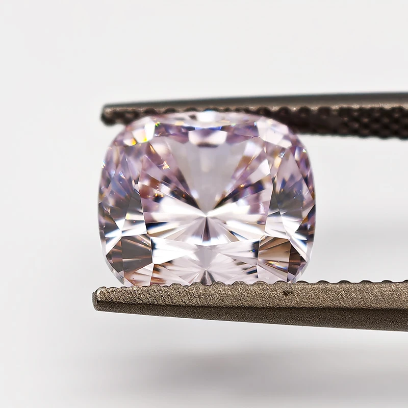 

New Light Pink Cushion Rounded culet Cut Cubic Zirconia Lab Zircon CZ 4K Cutting 5A+ Quality for Jewelry Making