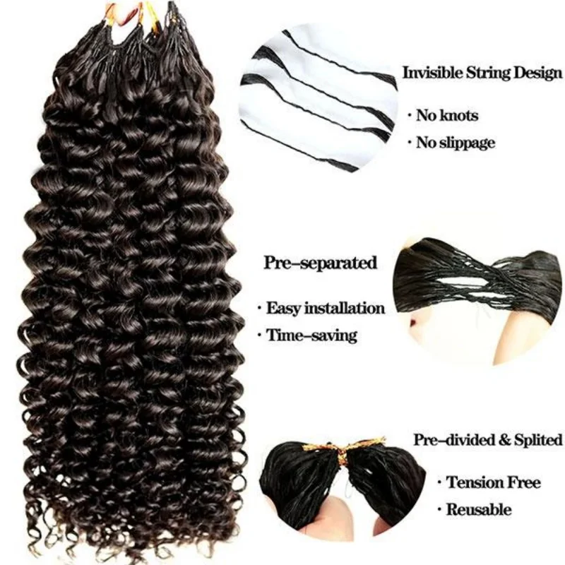 12A الطبيعية قبل فصل الأفرو غريب مجعد الكروشيه الشعر غير مرئية تجعيد الشعر سهلة التركيب Knotless ريشة ضوء نمط حلزوني صغير #6