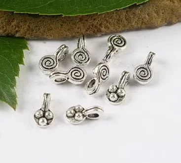 50 Stück 9*5mm Legierung Matel tibetisches Silber wirbelte tropfenförmige Charms HWH1613 Anhänger Schmuck handgefertigte Lieferungen