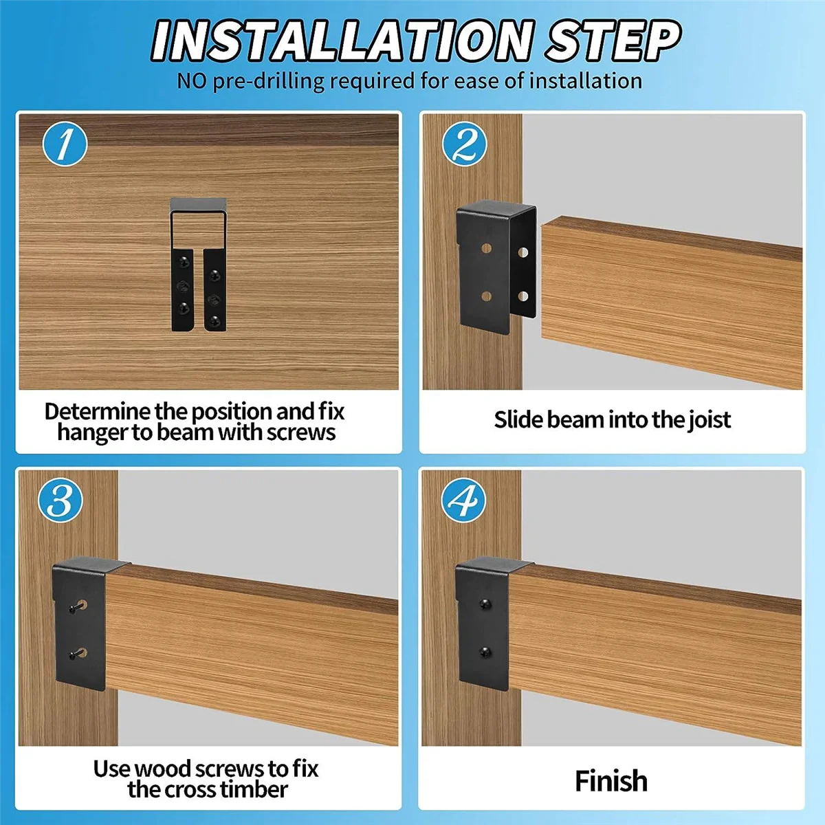 Concealed Joist Hanger 4PCS,2InX4In Outdoor Concealed-Flange Light Joist Bracket, Q235B Steel Powder-Coated Joist Hanger