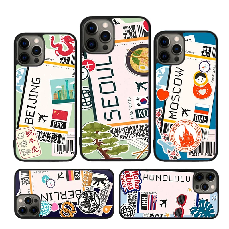 SYDNEY BOARDING PASS Traveltickets phone Case For iPhone 16 15 Plus 12 mini 13 11 14 Pro XR XS Max cover coque