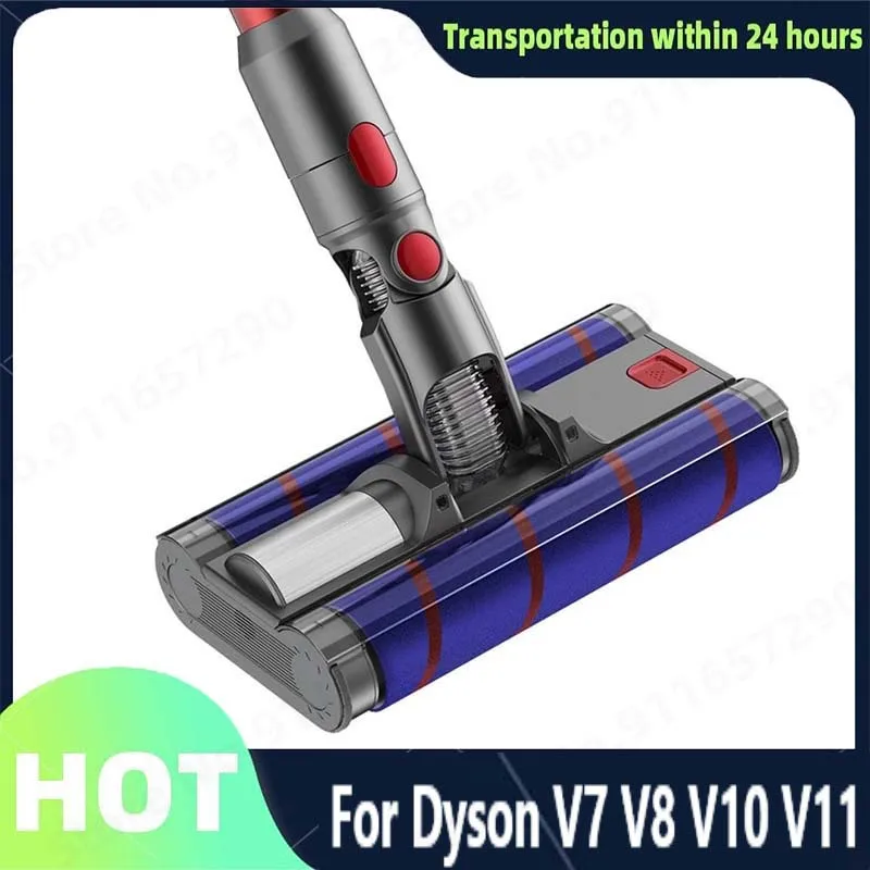 Electric Double Floor Brush Head Parts And Tools For Dyson V7 V8 V10 V11 Vacuum Cleaner Soft Sweeper Roller Head Floor Brush