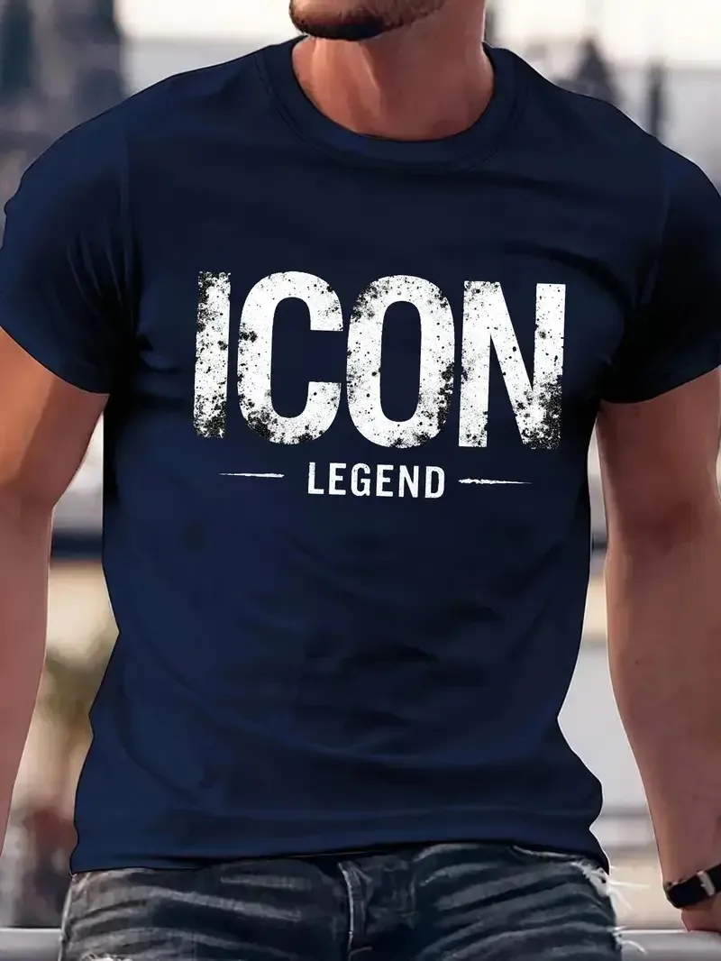 تي شيرت رجالي جديد لصيف 2025 يتميز بطبعات حروف كاجوال وعصرية وأسلوب ملابس الشارع قابل للتنفس