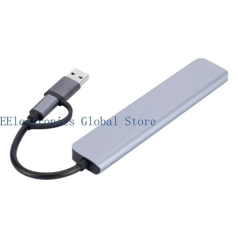 

462B Алюминиевый USB-концентратор TypeC Алюминиевая док-станция с 5 портами USB и 2 портами TypeC