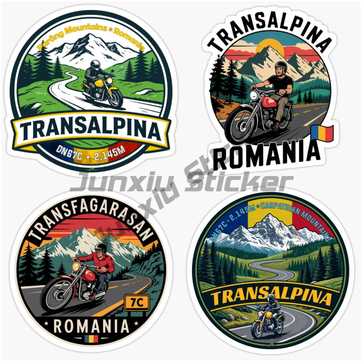TRANSALPINA RMANIA DN67C Cycling Motorcycle, Self Driving Route, Road Travel, Car Stickers, Self-adhesive Decorative Decal