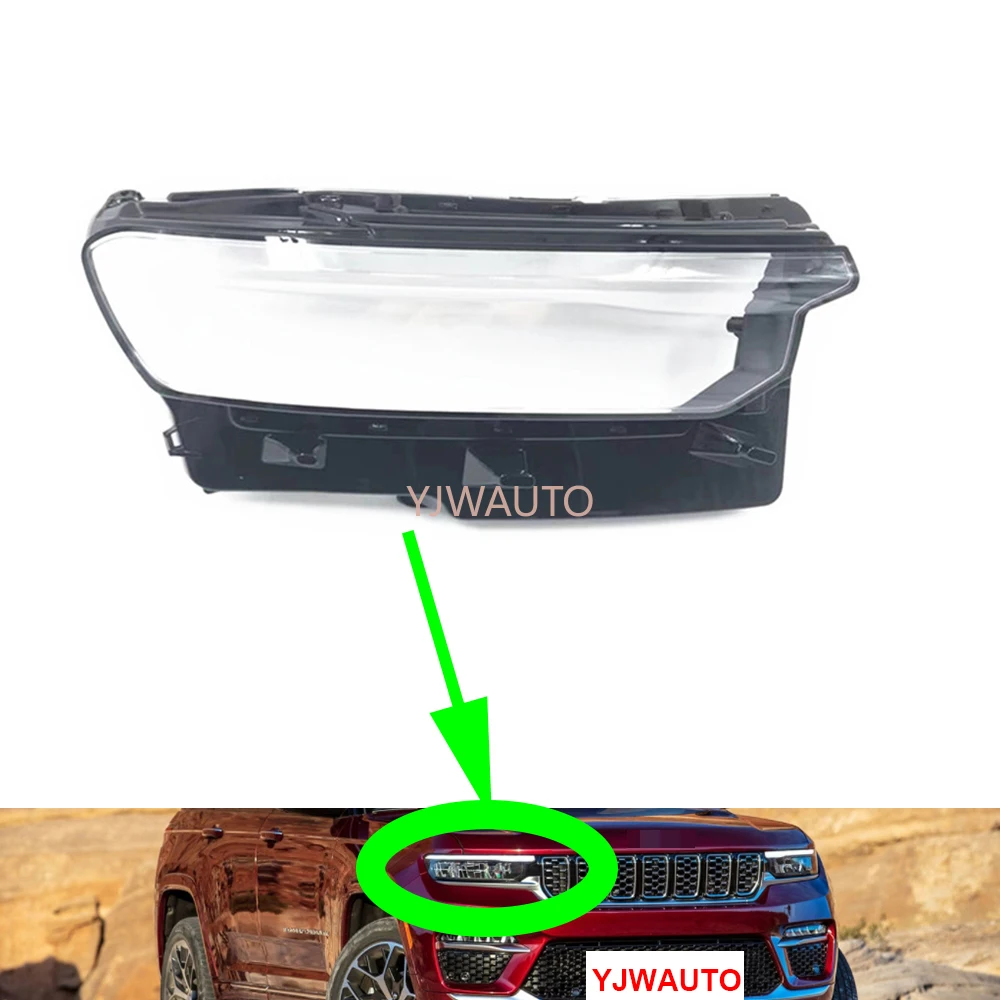 For Jeep Grand Cherokee 2022 2023 2024 Headlight Lens Car Headlamp Cover Replacement Clear Front Lampshade Glass Auto Shell