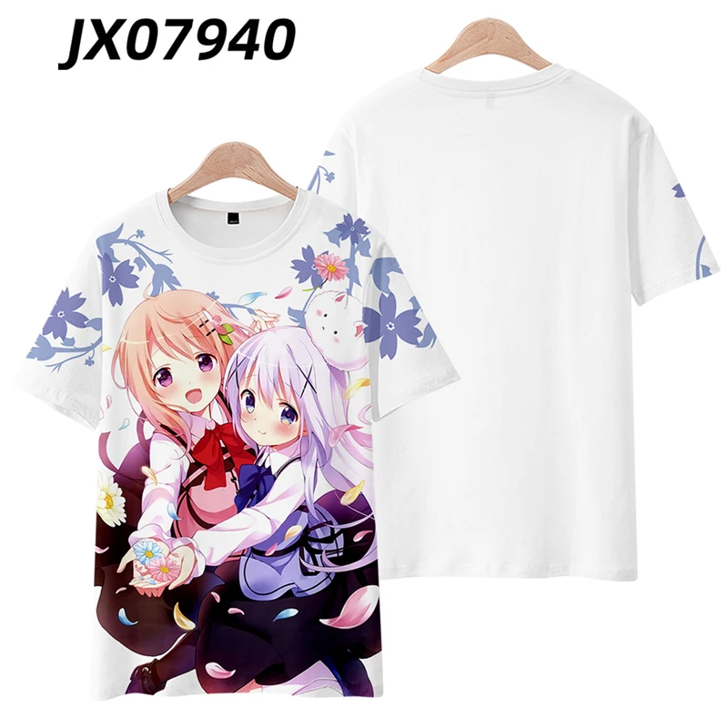 Is the order a rabbit Anime Short Sleeve T-Shirt Casual Sweatshirt Adult COS Full Color Plus Size Fashion Clothes