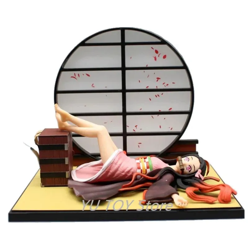 Demon Slayer Anime PVC Action Figure, Blade Lying, Kamado Nezuko, Decoração, Modelo de Coleção, Brinquedos para Crianças, Presentes de Aniversário