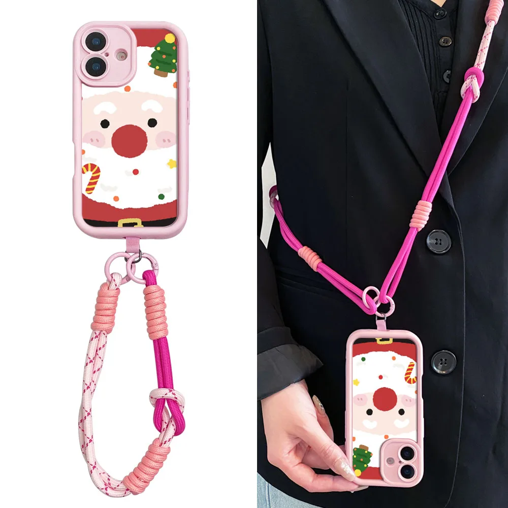 YPM 5 عيد الميلاد حبل طويل جراب هاتف ل Redmi ملاحظة 14 13 12 11 10 9 8 7 برو زائد 14s 13C 12C 14C 9C 10C Crossbody الحبل غطاء